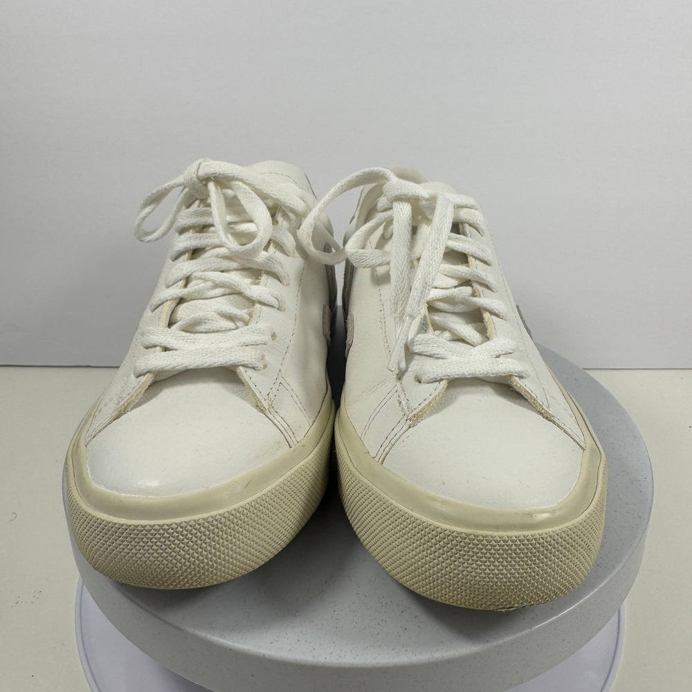 Veja Esplar Leather Sneakers White Minimalist Casual Lace Up Shoes Size 6 - Picture 4 of 15